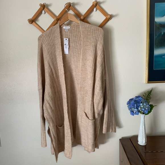 Topshop Oversized Oatmeal Long Cardigan 